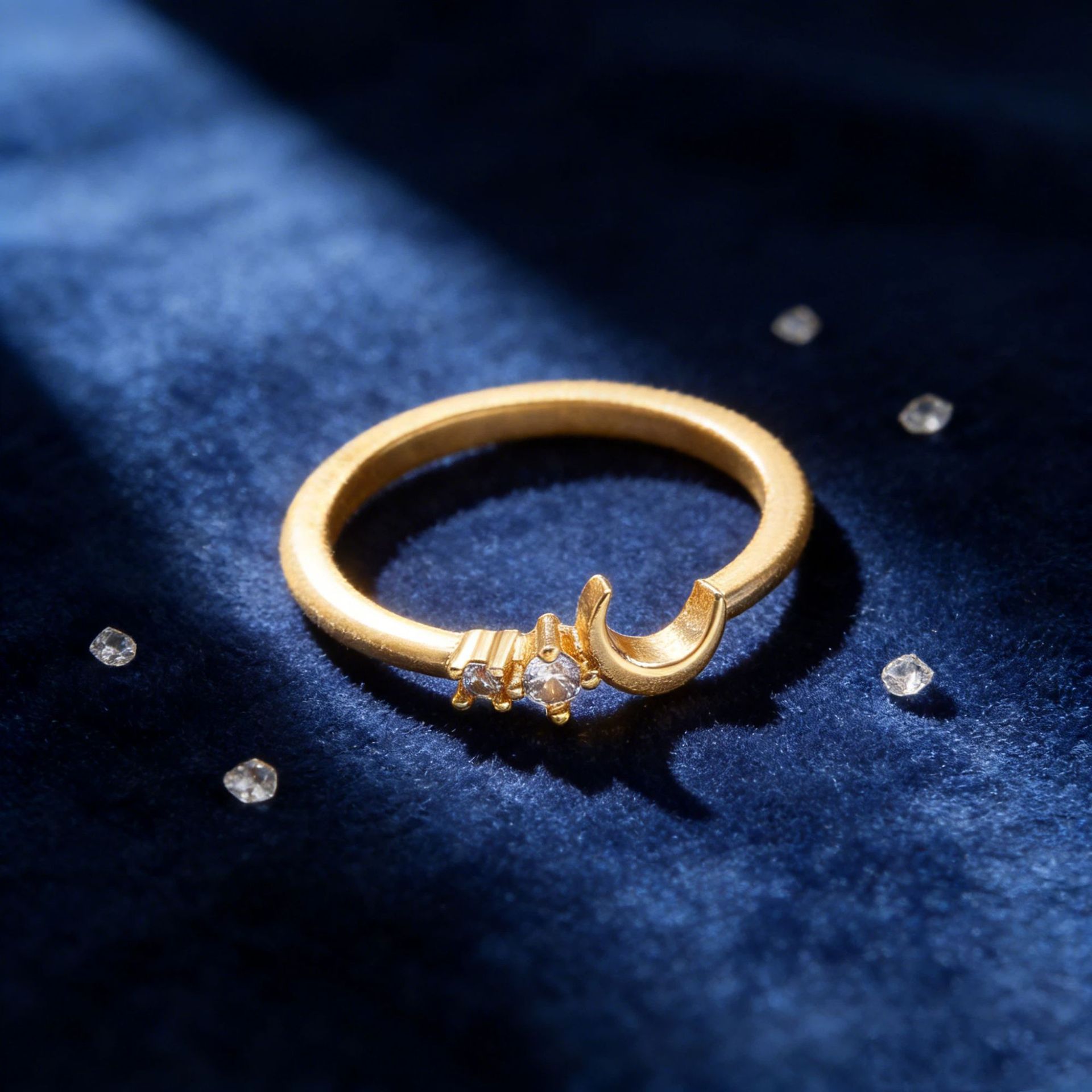 Gold Plated Star & Moon Band - All-Match Minimalist Fashion Ring
