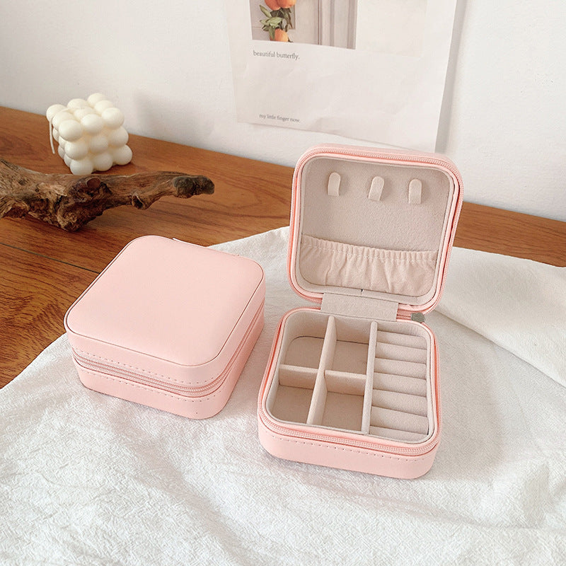 Mini Travel Jewelry Organizer Box - Portable Small Jewelry Case for Rings, Earrings & Necklaces