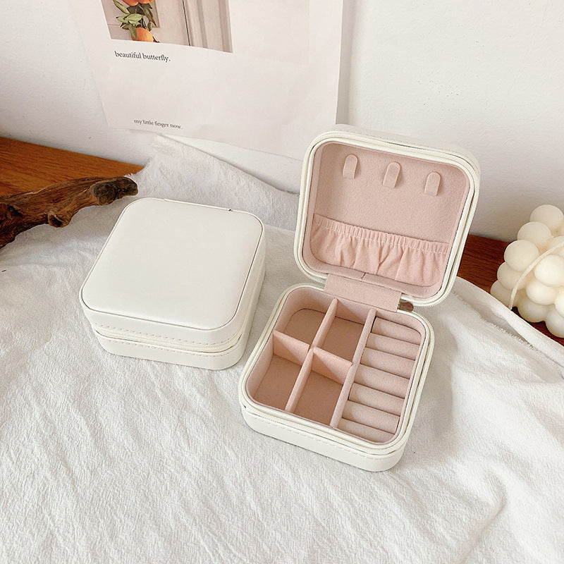 Mini Travel Jewelry Organizer Box - Portable Small Jewelry Case for Rings, Earrings & Necklaces