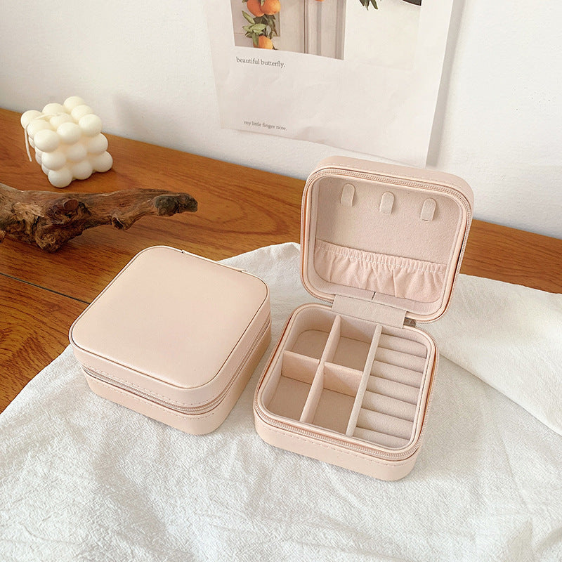 Mini Travel Jewelry Organizer Box - Portable Small Jewelry Case for Rings, Earrings & Necklaces