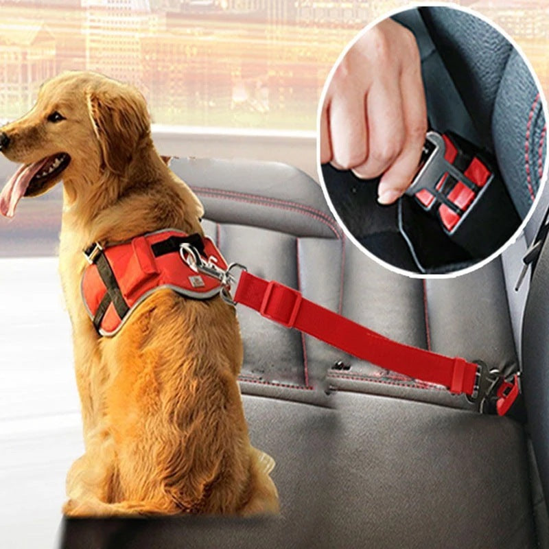 Car Safety Lead - Adjustable Pet Harness Travel Clip