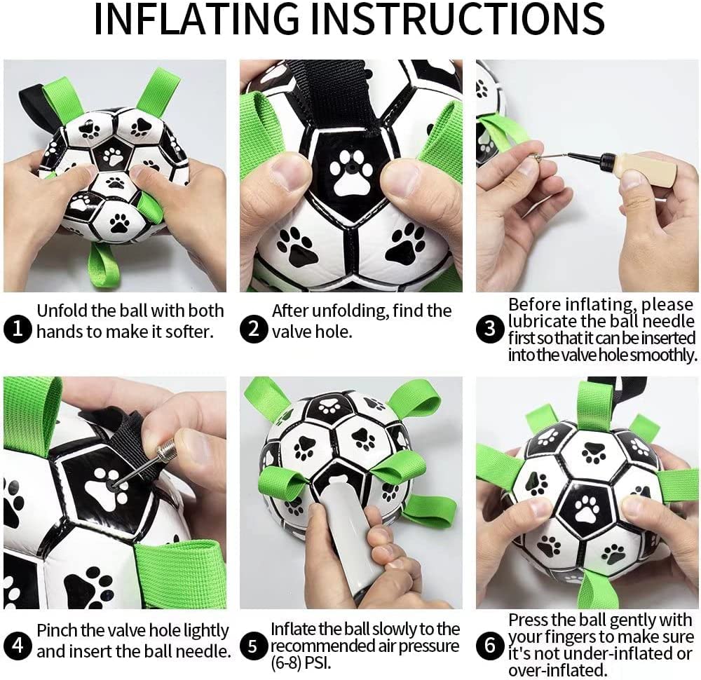 Interactive Dog Soccer Ball with Grab Tabs - Durable Outdoor Training Toy for Large Dogs