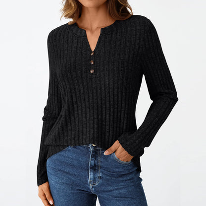 Tunic Shirts for Womens Long Sleeve Tops Casual V Neck Sweaters for Women Blouses