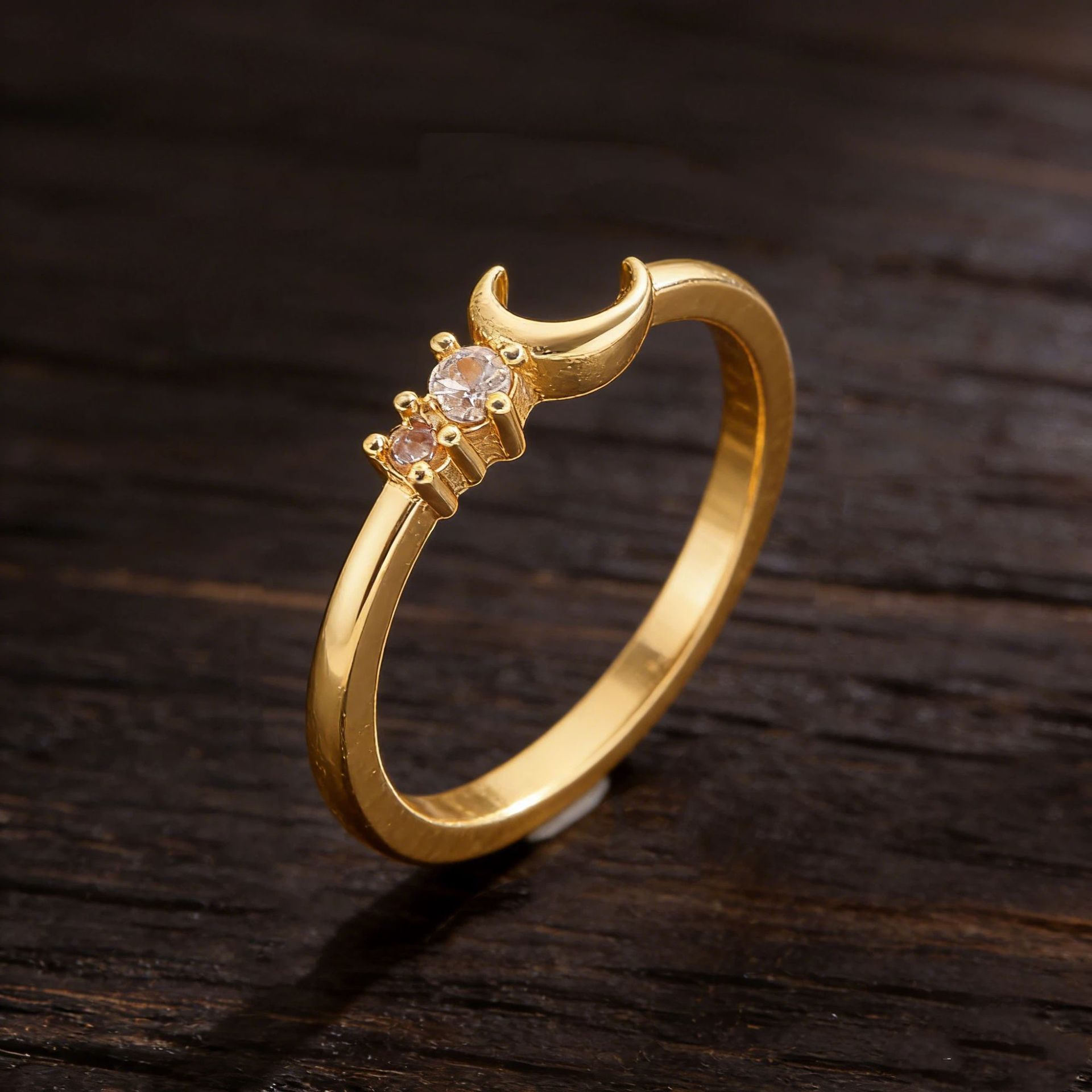 Gold Plated Star & Moon Band - All-Match Minimalist Fashion Ring