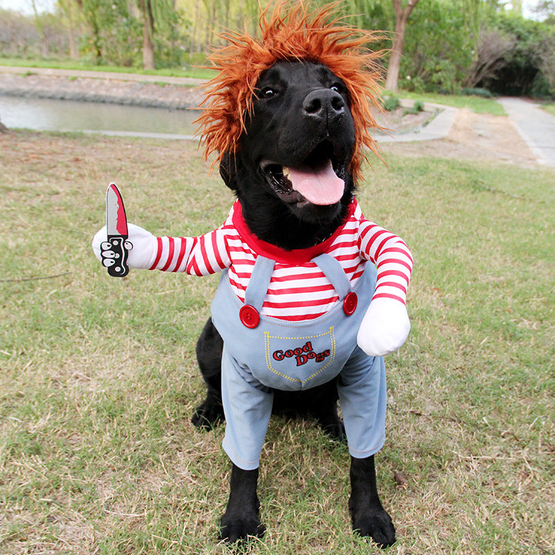 Funny Halloween Dog Costume - Adjustable Scary Cosplay Outfit