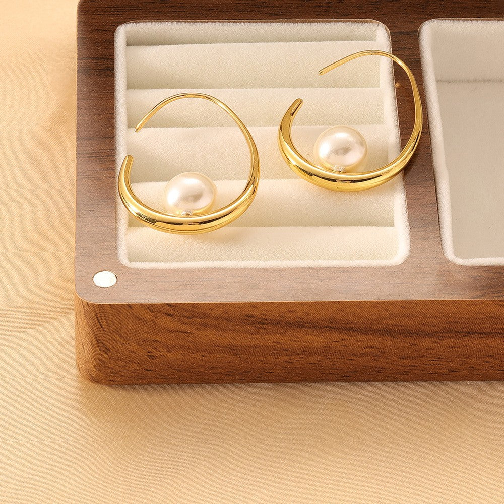 Stainless Steel Irregular Hoop Earrings - High-Fashion Bold Abstract Jewelry
