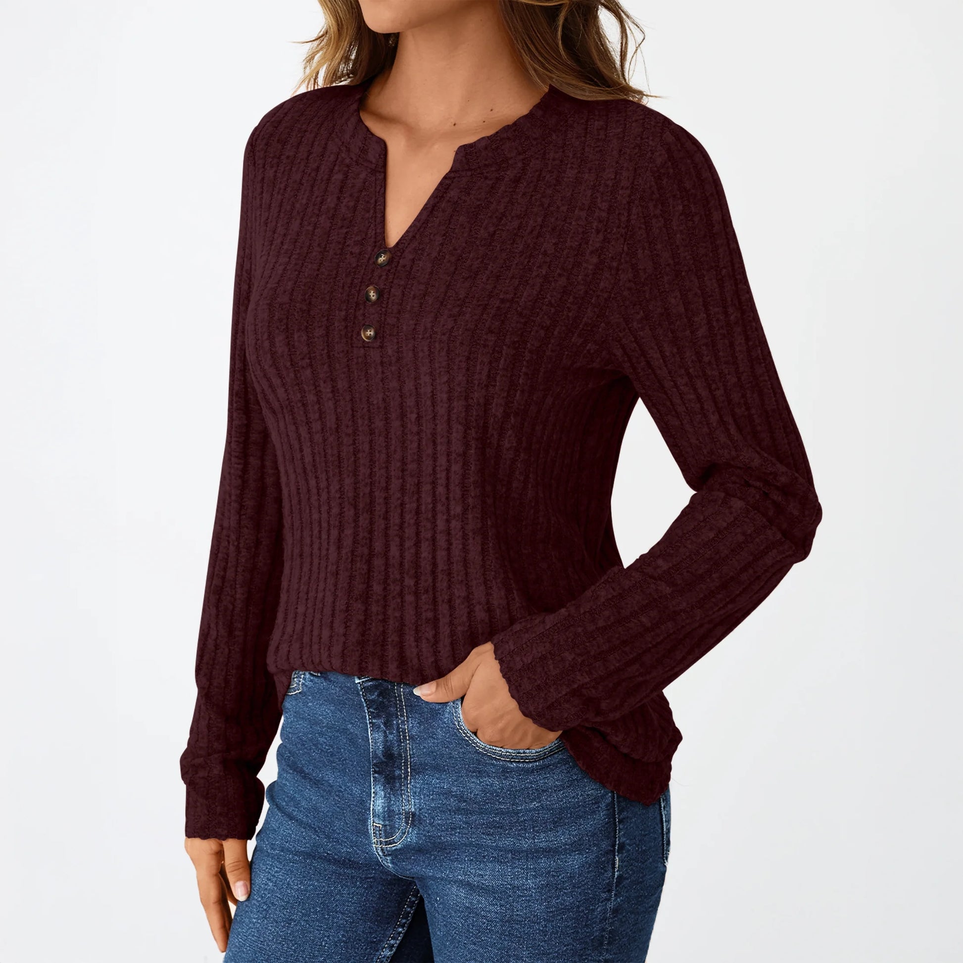 Tunic Shirts for Womens Long Sleeve Tops Casual V Neck Sweaters for Women Blouses