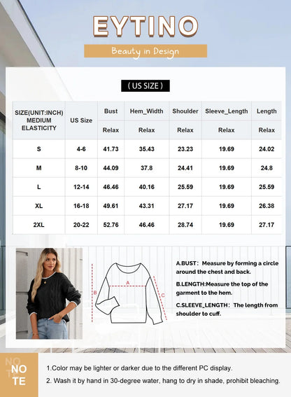 Long Sleeve Women'S Sweater Casual Crewneck Color Block Sweater Tops Cable Knit Pullover Sweaters for Women Fall Sweater Navy Blue Size M