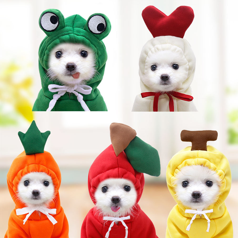 Cute Fruit Dog Hoodie - Warm Winter Fleece Pet Clothes