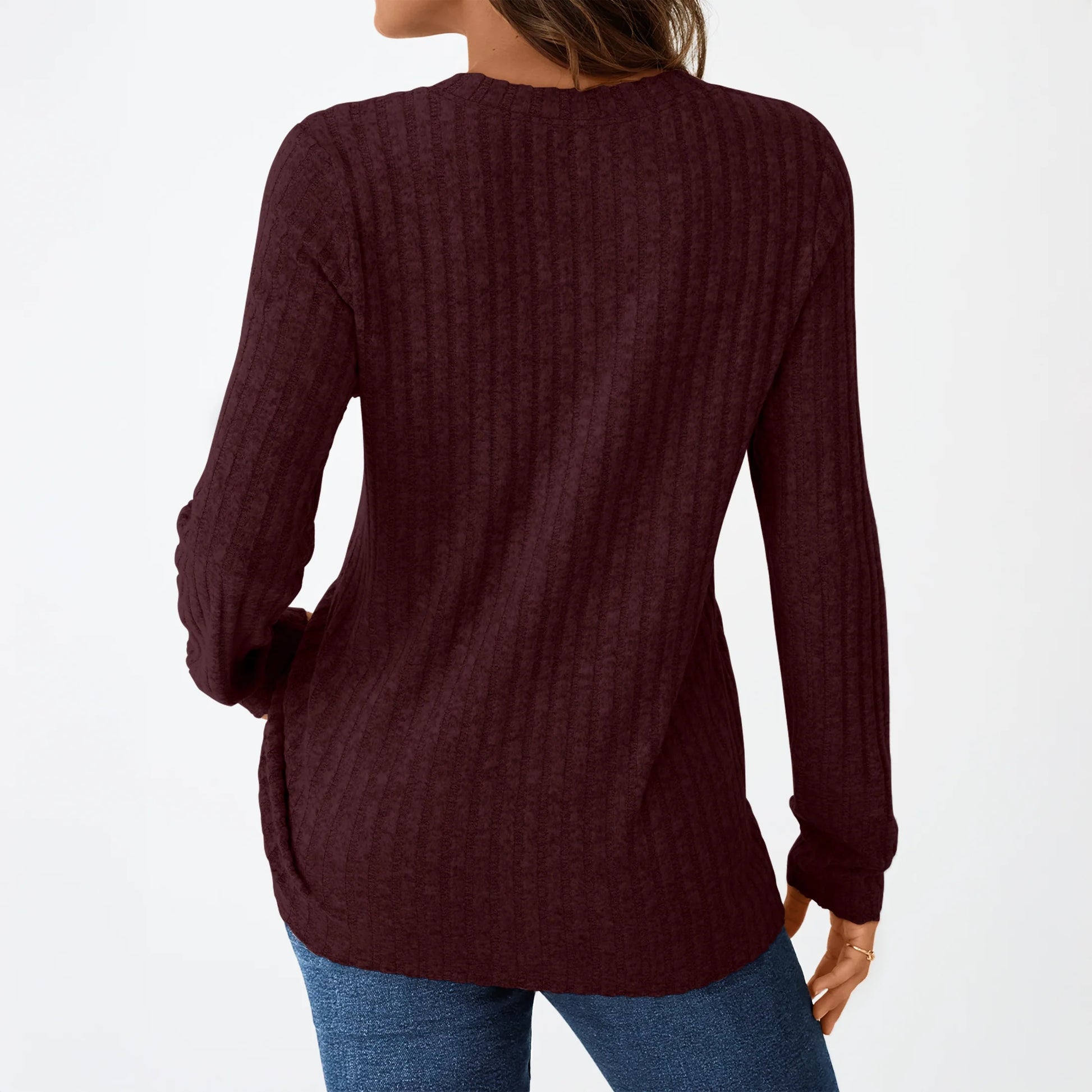 Tunic Shirts for Womens Long Sleeve Tops Casual V Neck Sweaters for Women Blouses