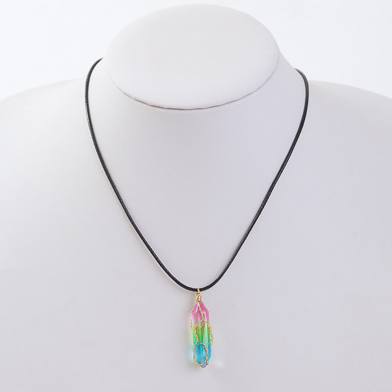 Geometric Clear Crystal Pendant Necklace for Women - Dainty Diamond-Cut Jewelry Gift