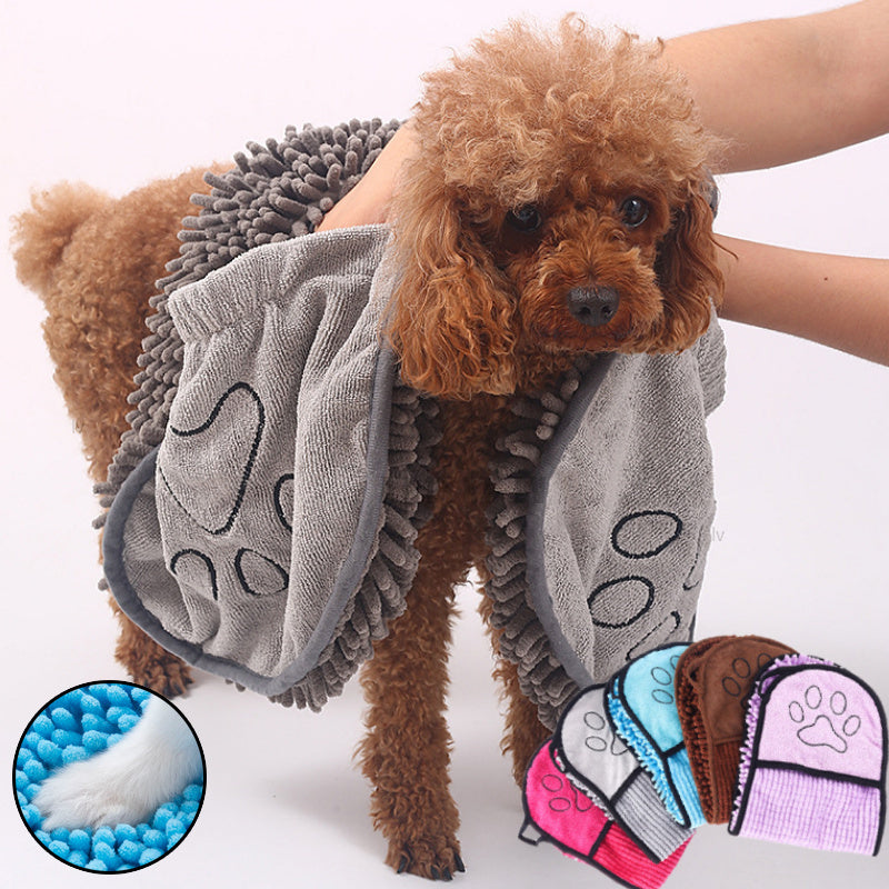Super Absorbent Microfiber Dog Towel - Quick-Dry Pet Bathrobe