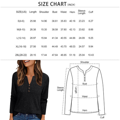 Tunic Shirts for Womens Long Sleeve Tops Casual V Neck Sweaters for Women Blouses
