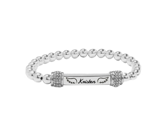Personalized Engraved Alloy Bracelet - Unique Custom Name Jewelry