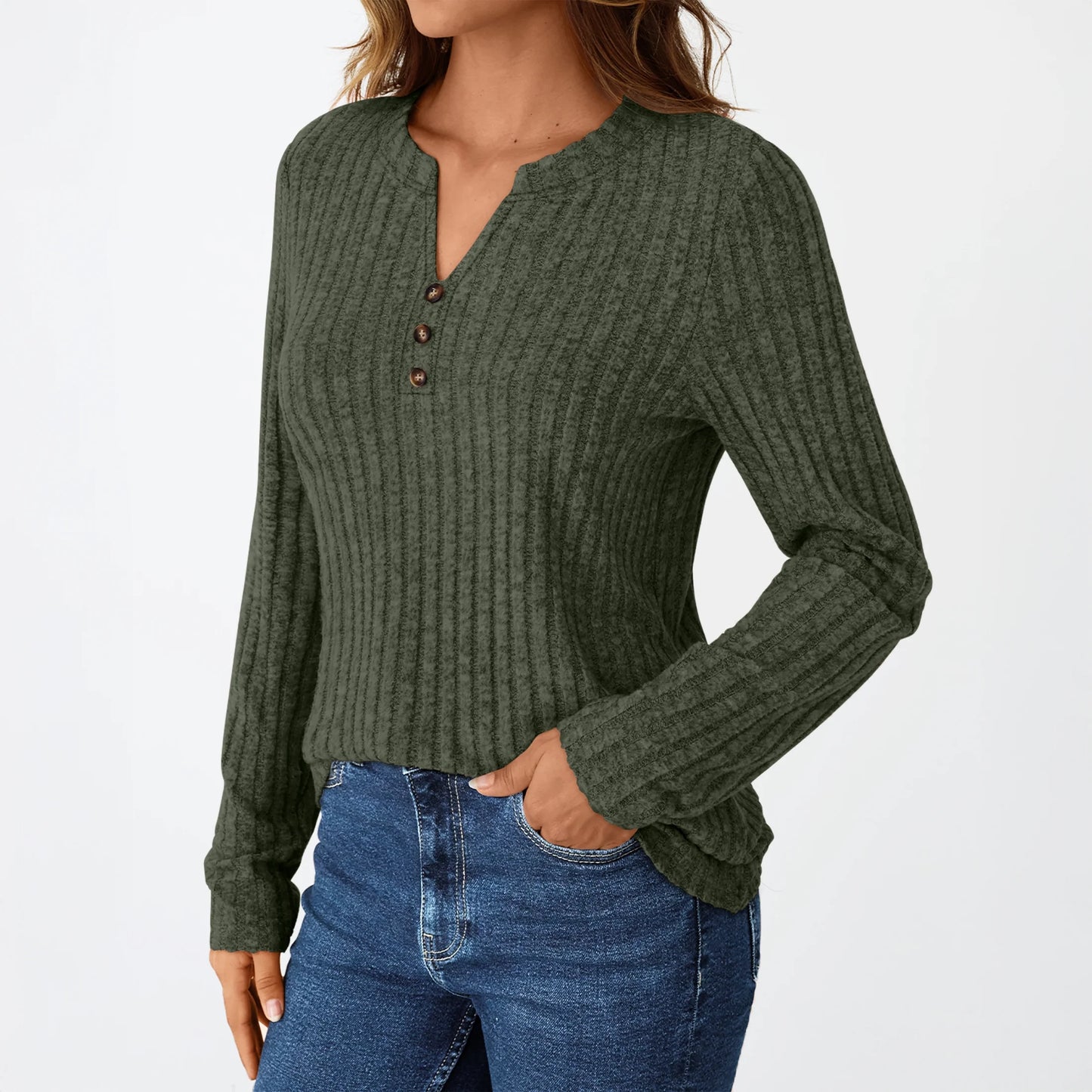 Tunic Shirts for Womens Long Sleeve Tops Casual V Neck Sweaters for Women Blouses