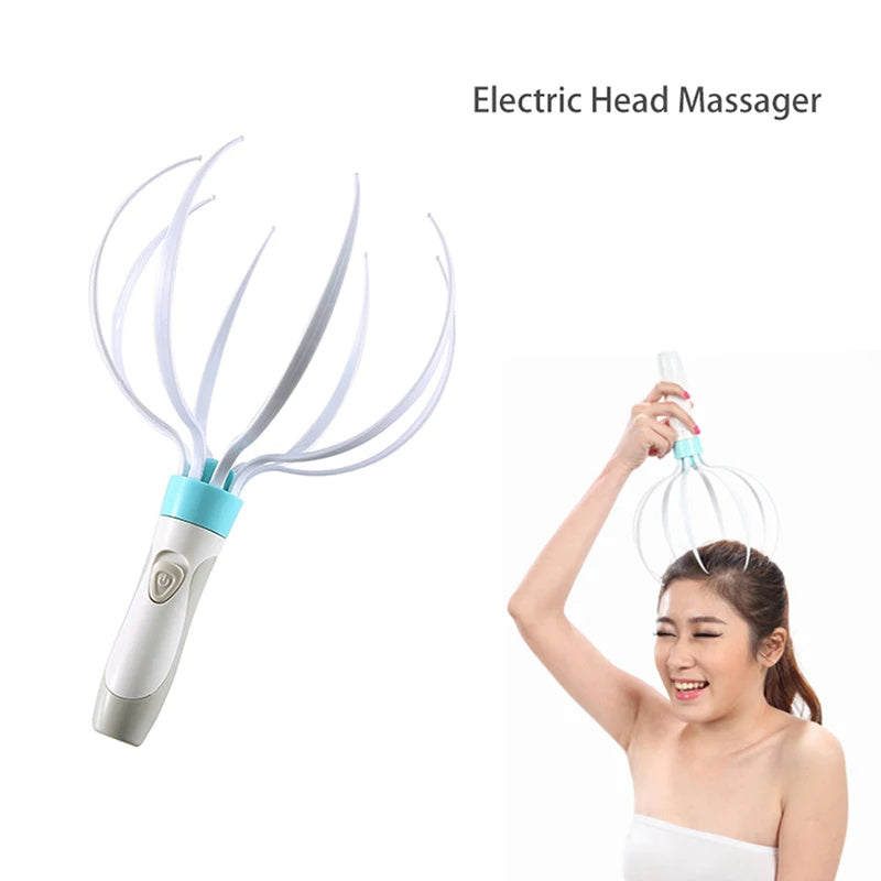 Electric 8-Claw Head & Scalp Massager - Vibrating Stress Relief Tool