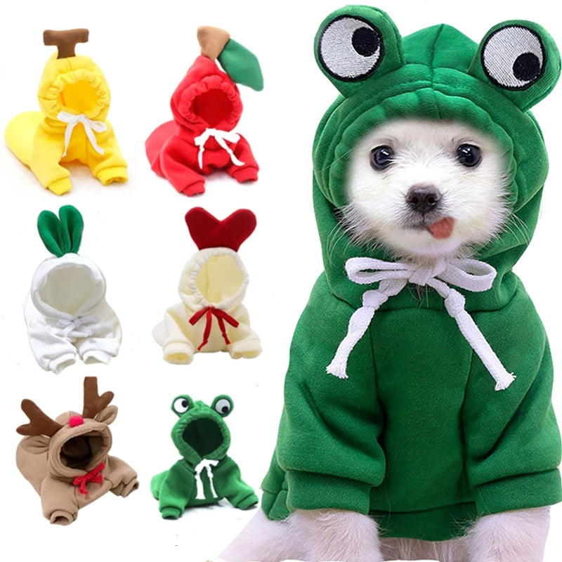 Cute Fruit Dog Hoodie - Warm Winter Fleece Pet Clothes
