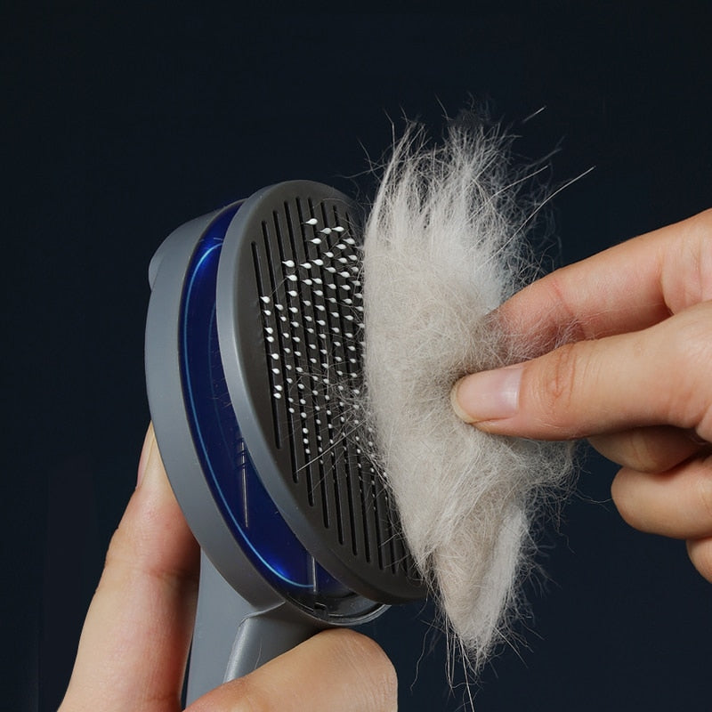 Self-Cleaning Pet Grooming Brush - One-Click Cat & Dog Slicker Comb