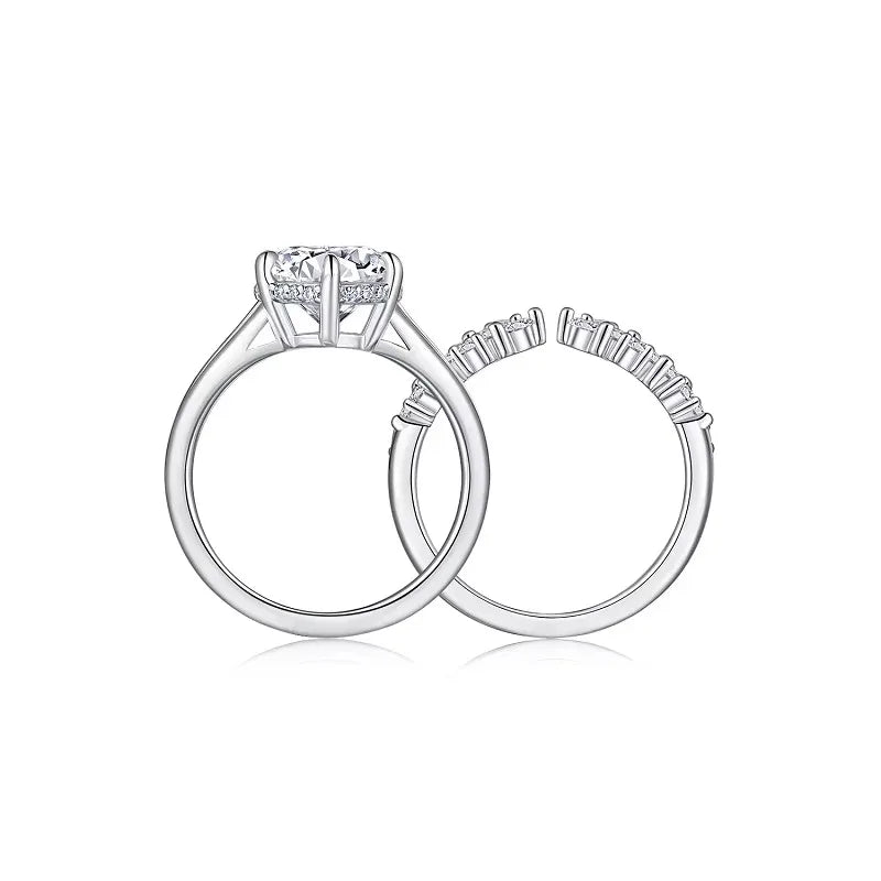 3Ct Moissanite Stackable Ring 925 Silver 18K Gold Wedding Jewelry with GRA Certificate Women Anniversary Engagement Gift