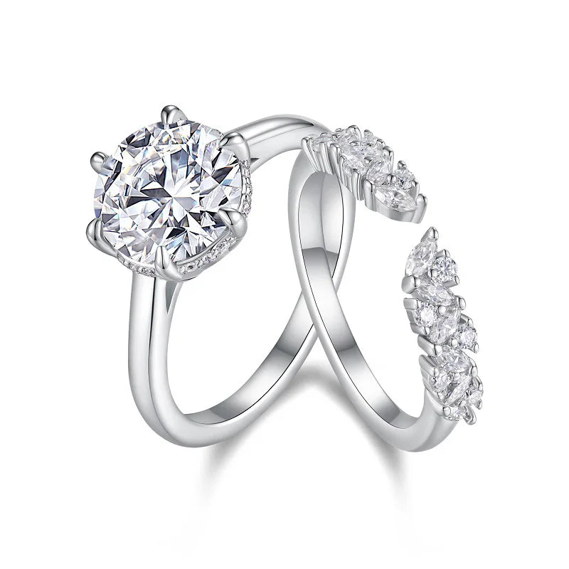 3Ct Moissanite Stackable Ring 925 Silver 18K Gold Wedding Jewelry with GRA Certificate Women Anniversary Engagement Gift