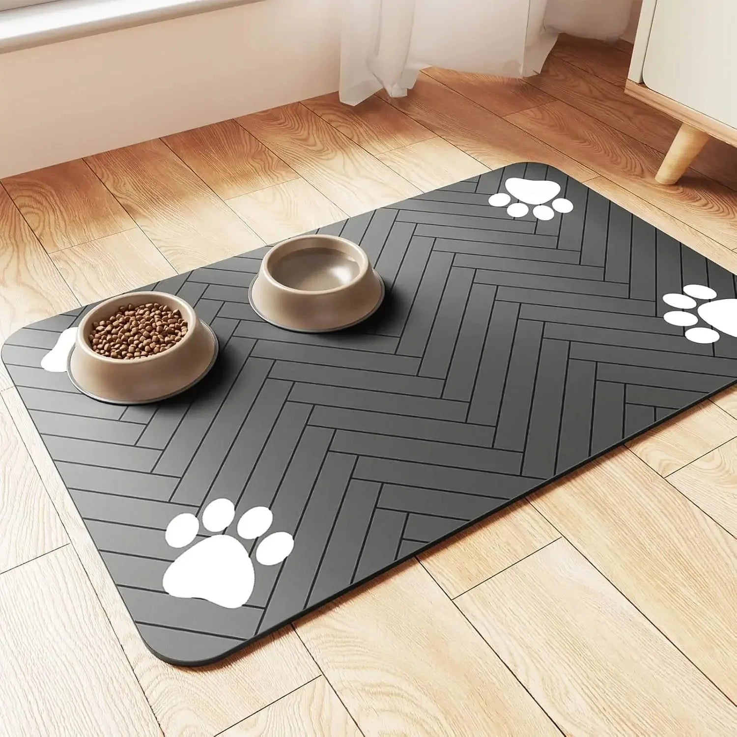 Absorbent Pet Feeding Mat - Non-Slip Quick Dry Dog Placemat