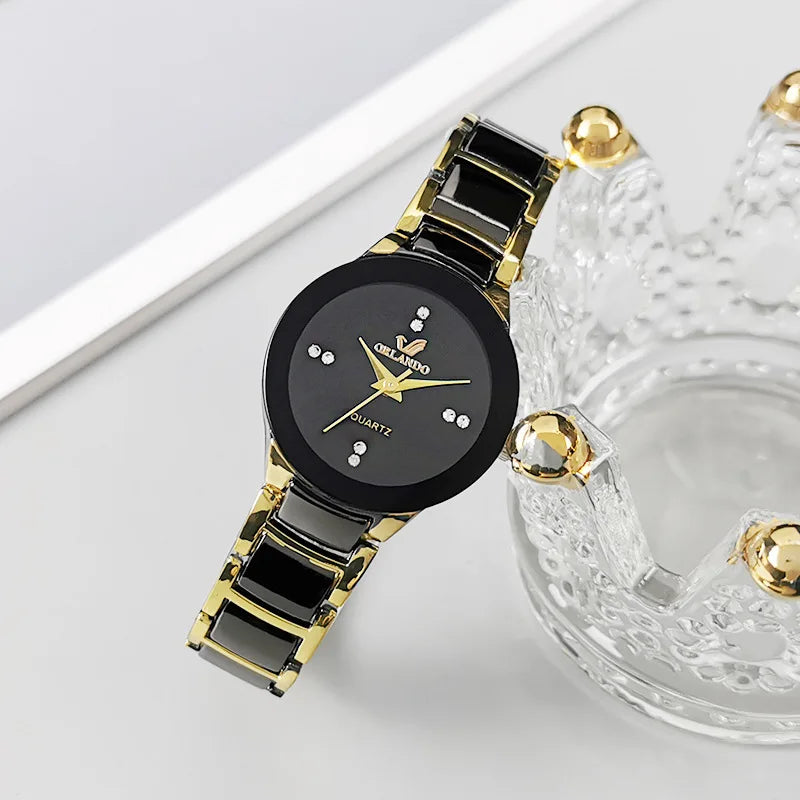 Luxury Business Wristwatches - Men & Women Steel Watch Set