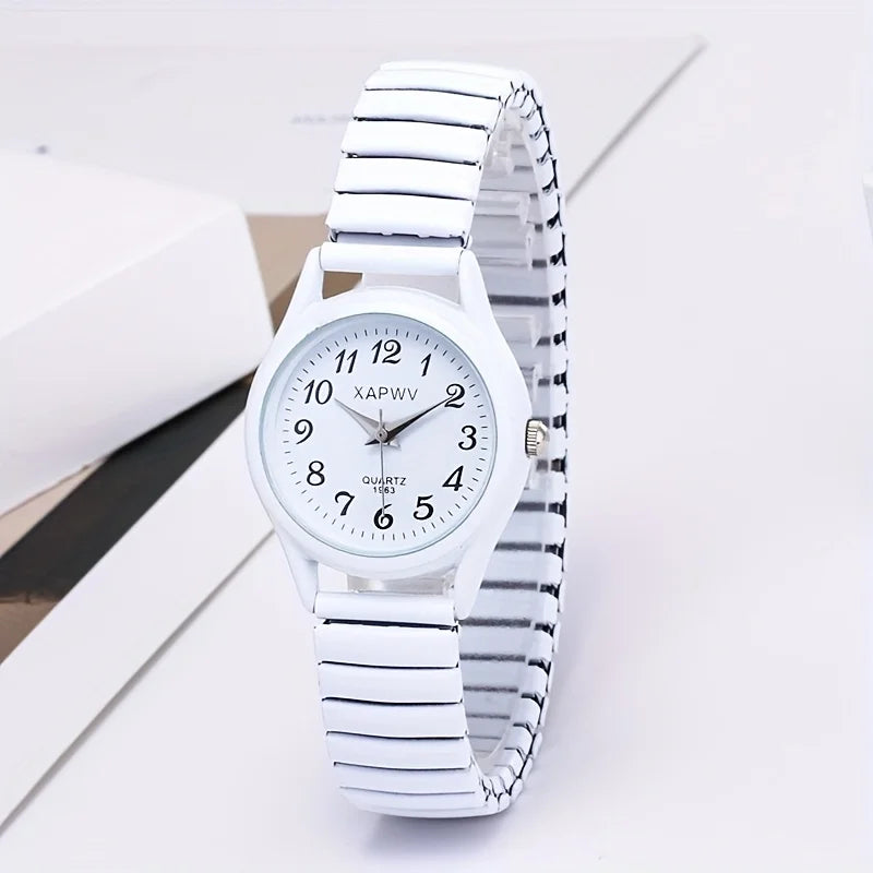 Elastic Band Easy-Read Watch - Large Dial Elderly Couple Set