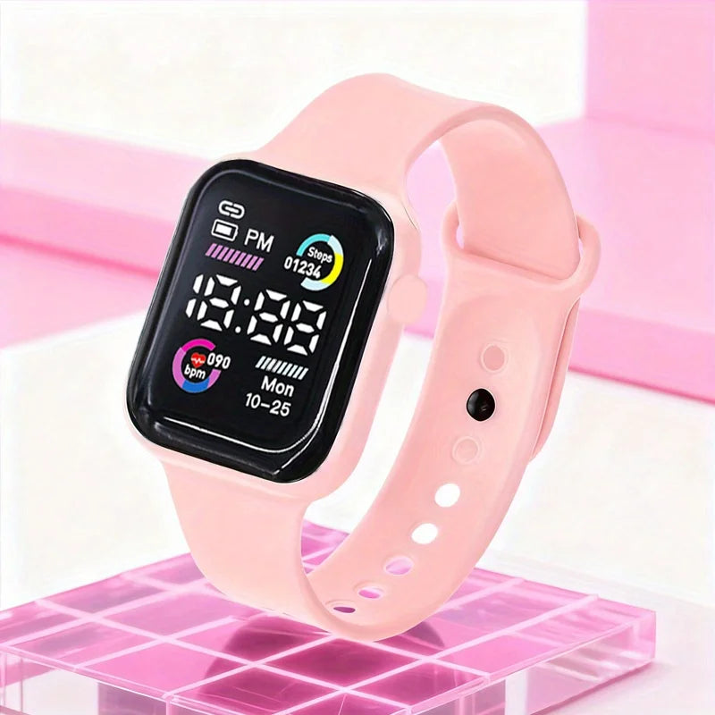 Square Digital Fashion Watch - LED Time & Date Unisex Clock