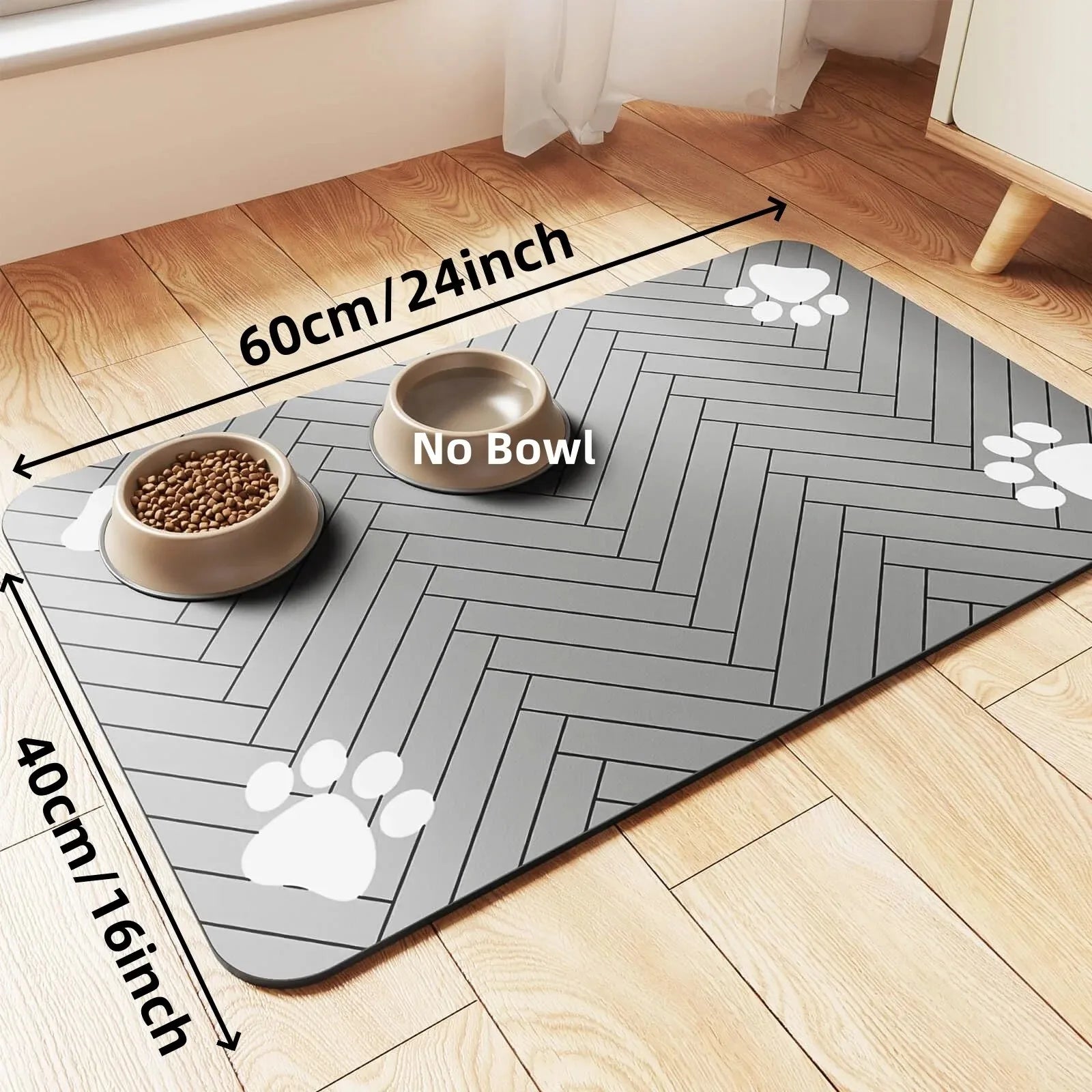 Absorbent Pet Feeding Mat - Non-Slip Quick Dry Dog Placemat