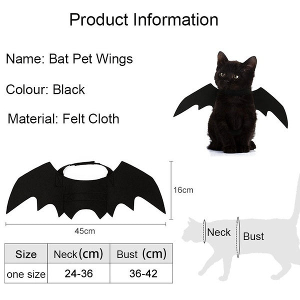 Halloween Bat Wings Harness Costume for Cats & Dogs