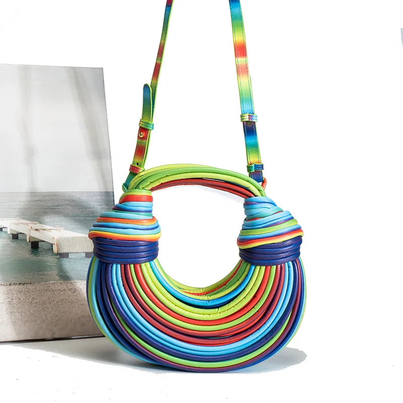 Luxury Handwoven Noodle Bag - Gold Luxury Evening Clutch