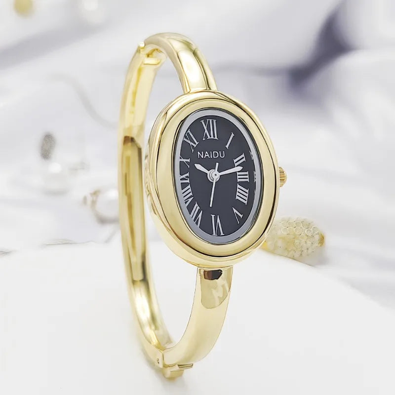 Luxury Oval Bracelet Watch - Elegant Quartz Ladies Bracelet