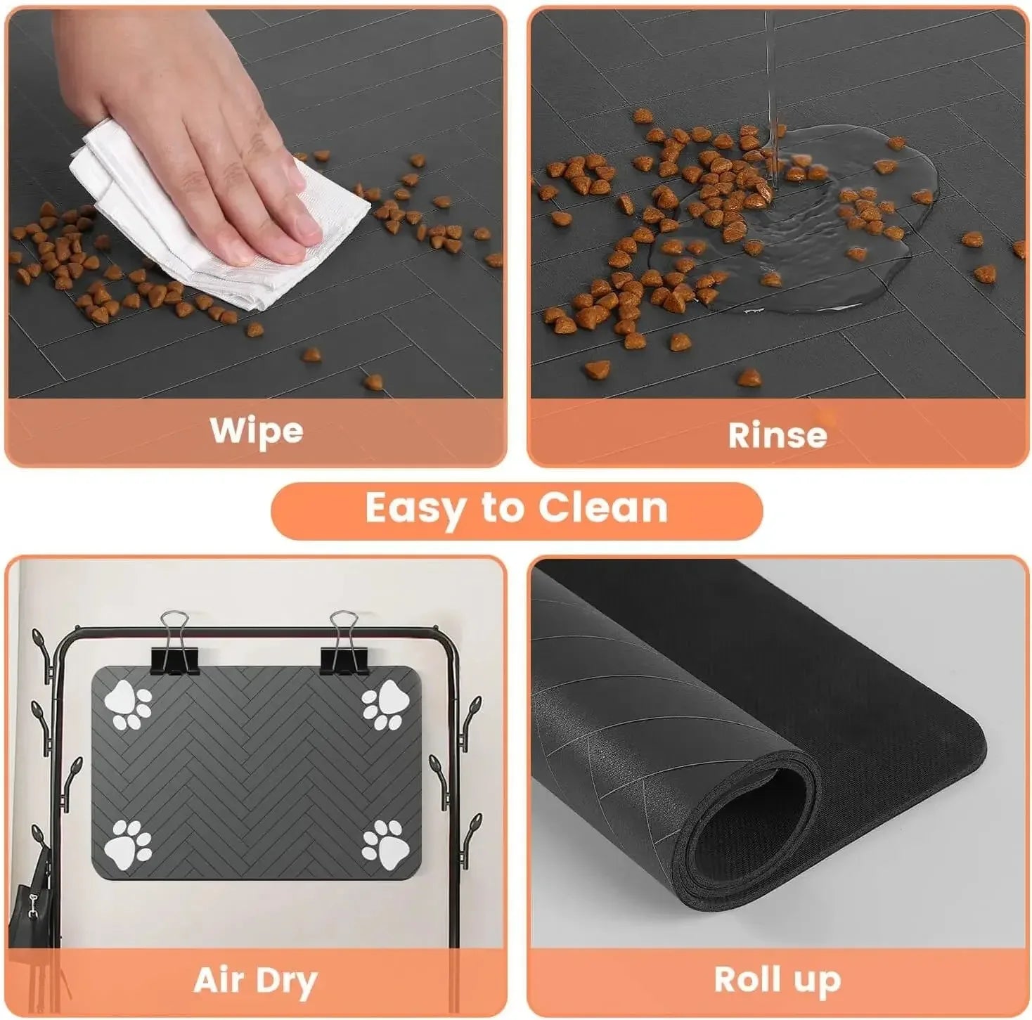 Absorbent Pet Feeding Mat - Non-Slip Quick Dry Dog Placemat