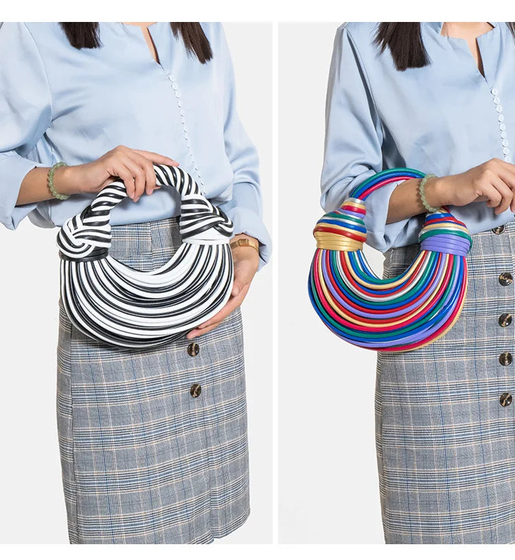 Luxury Handwoven Noodle Bag - Gold Luxury Evening Clutch