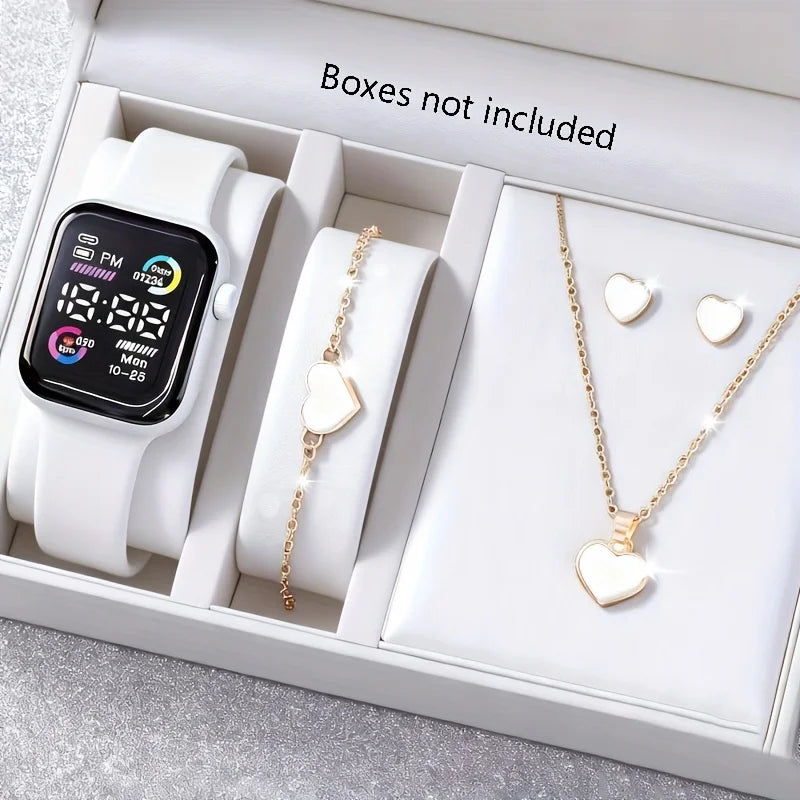 Square Digital Fashion Watch - LED Time & Date Unisex Clock