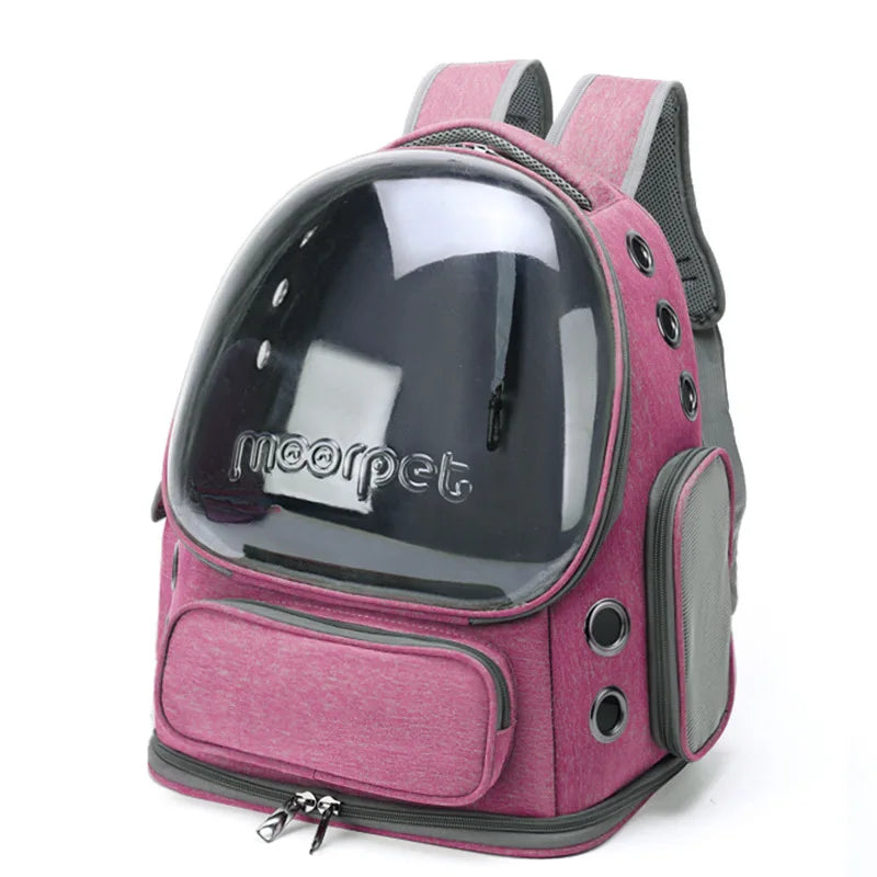 Aesthetic Transparent Cat Carrier - Breathable Travel Bag