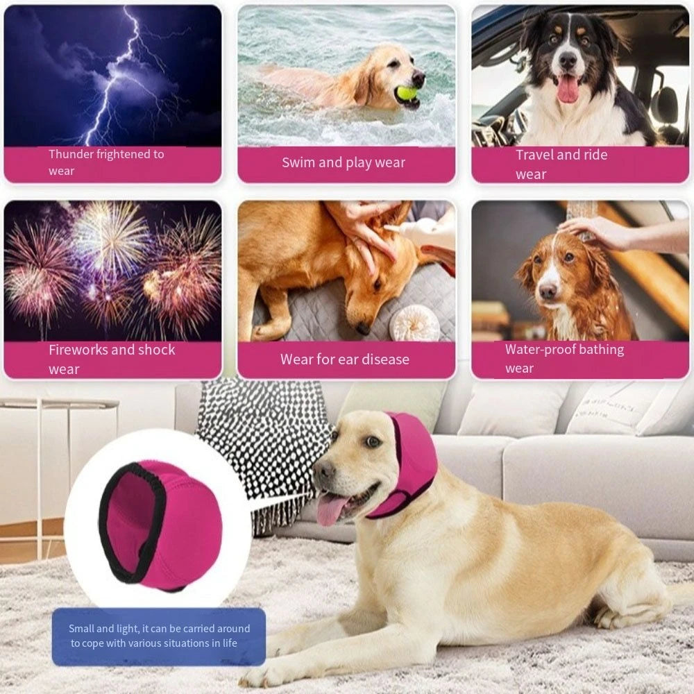 Noise Reduction Dog Ear Covers Hearing Protection Adjustable Dog Calming Earmuff Waterproof Anti-noise Pet Ear Muffs