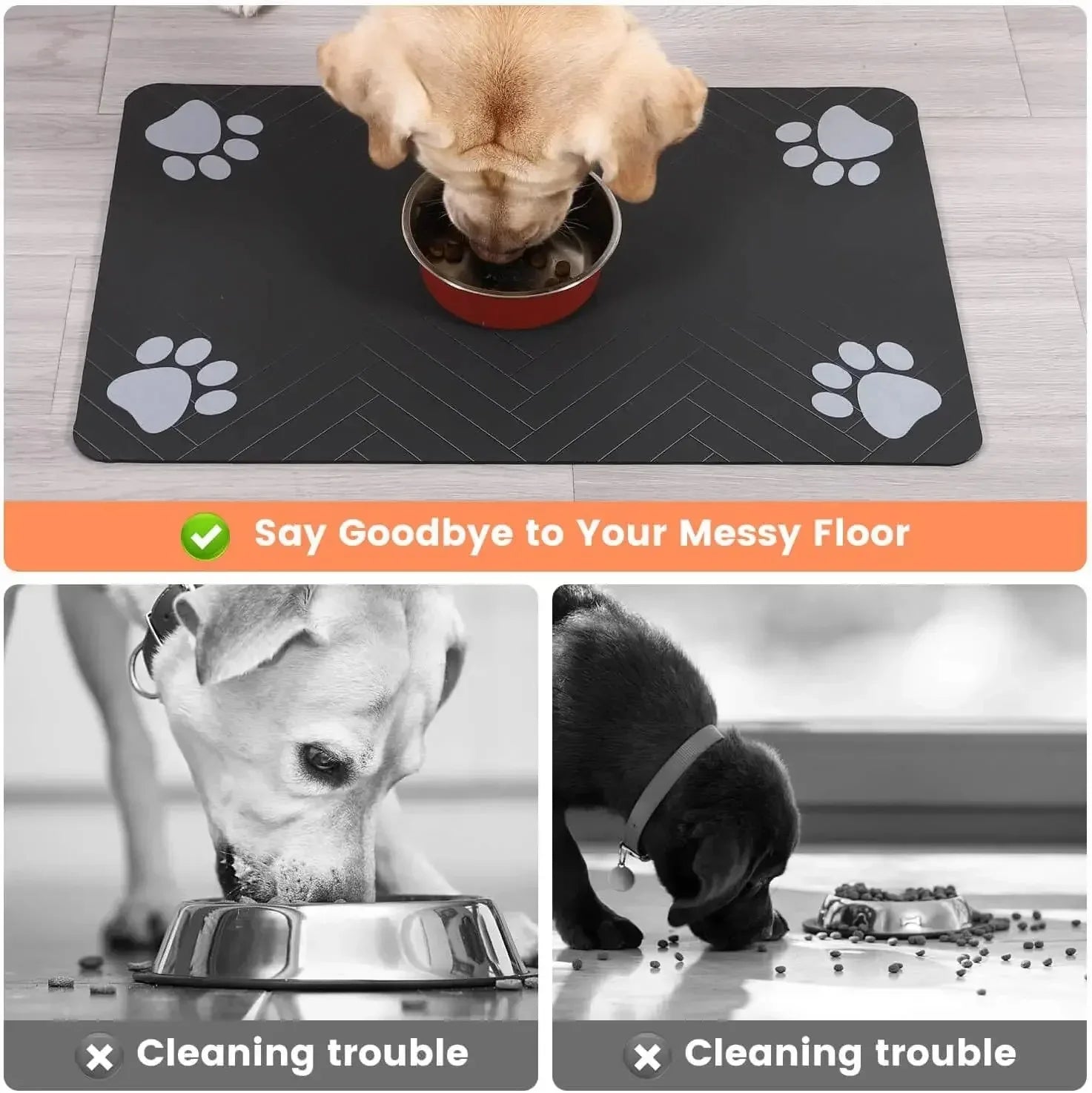 Absorbent Pet Feeding Mat - Non-Slip Quick Dry Dog Placemat