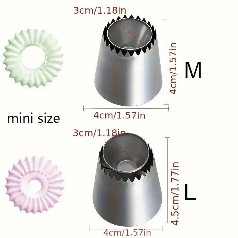 2pcs Large Russian Icing Nozzles - Stainless Steel Cake Tool
