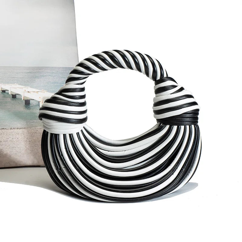 Luxury Handwoven Noodle Bag - Gold Luxury Evening Clutch