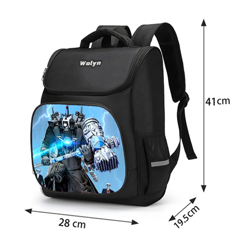 Kids Cartoon Brainrot School Bag - Large Capacity Pupil Backpack for Boys & Girls, Durable Student Bookbag & Commuter Travel Bag