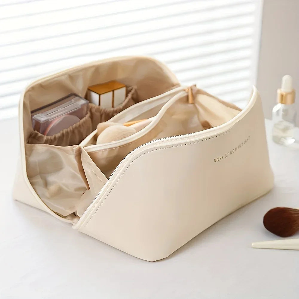 Luxury Travel Makeup Organizer - Large Cosmetic Bag & Toiletry Kit for Women