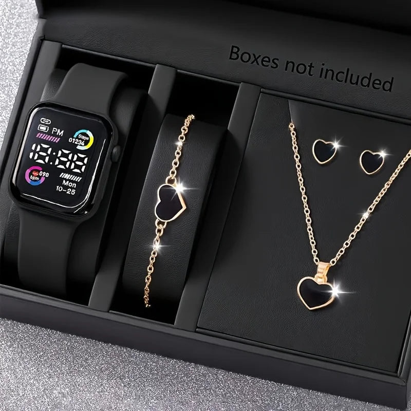 Square Digital Fashion Watch - LED Time & Date Unisex Clock