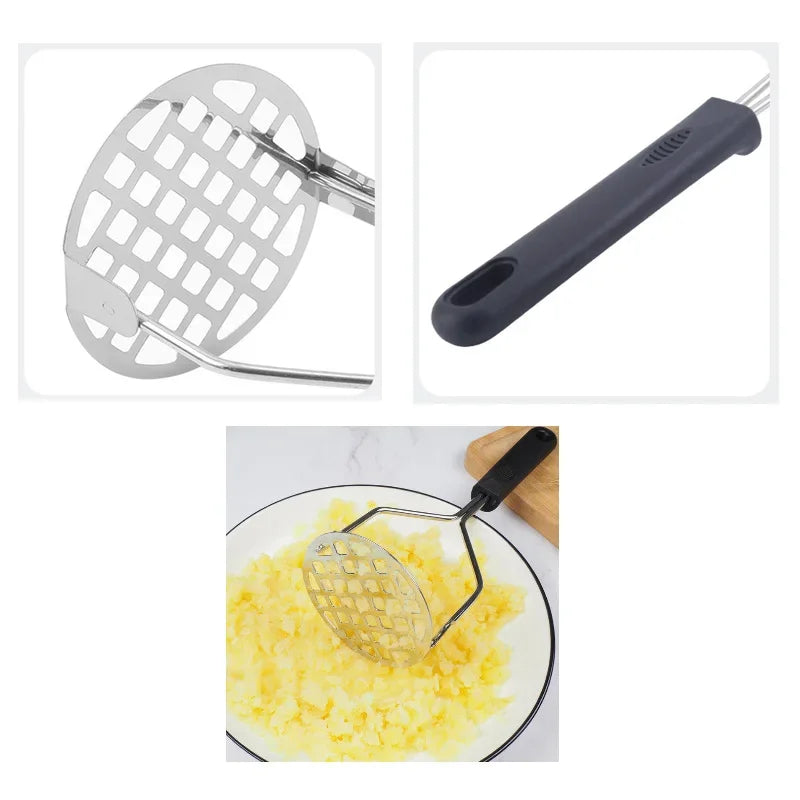 Stainless Steel Potato Masher & Ricer - Manual Food Crusher
