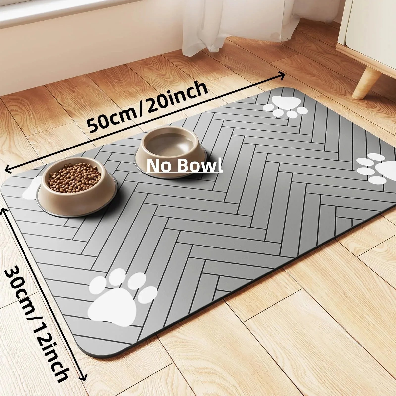 Absorbent Pet Feeding Mat - Non-Slip Quick Dry Dog Placemat