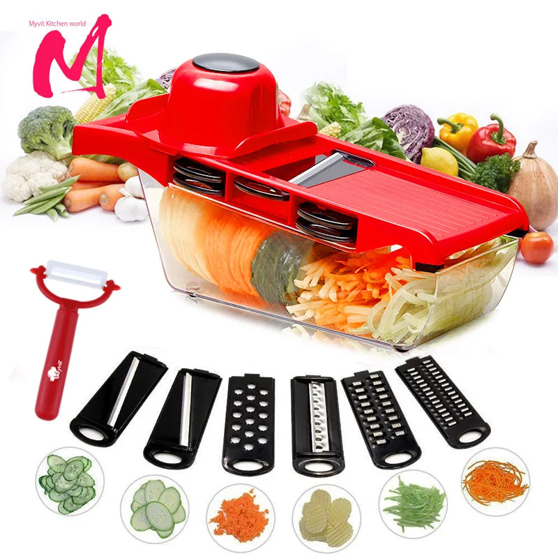 Myvit Vegetable Cutter - 3-in-1 Slicer, Peeler & Grater
