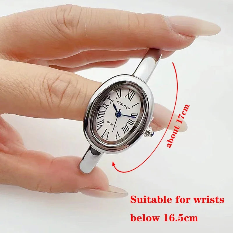 Luxury Diamond Oval Watch - Elegant Women's Bracelet