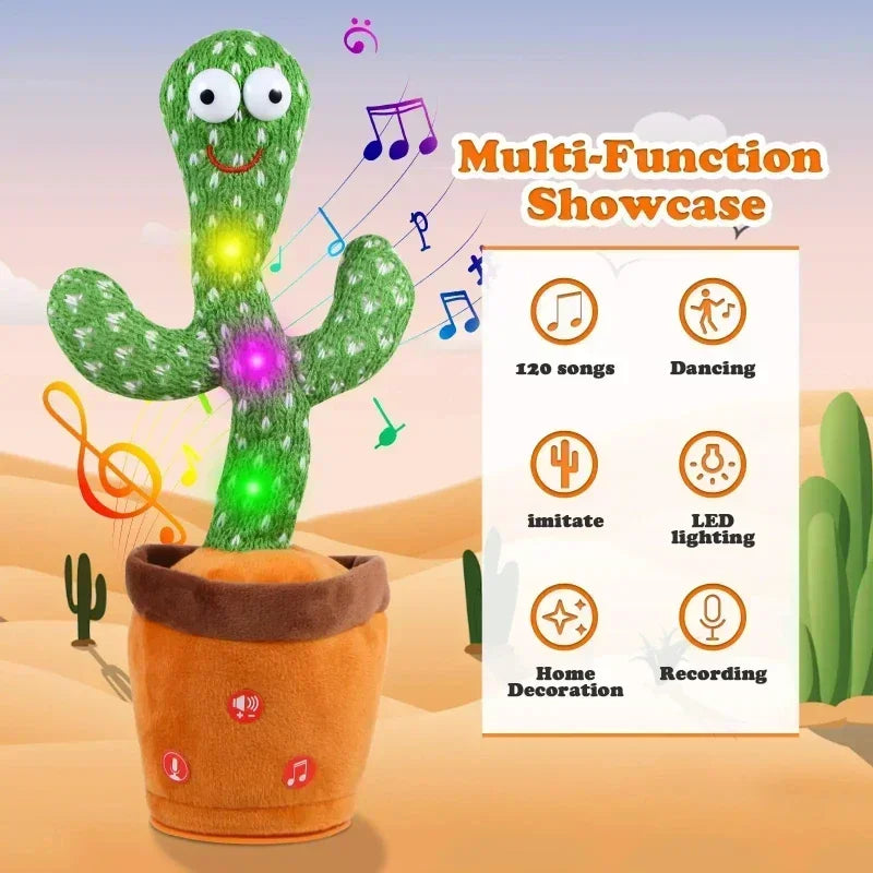 Dancing & Talking Cactus Toy – 120 Songs Electronic Plush for Kids