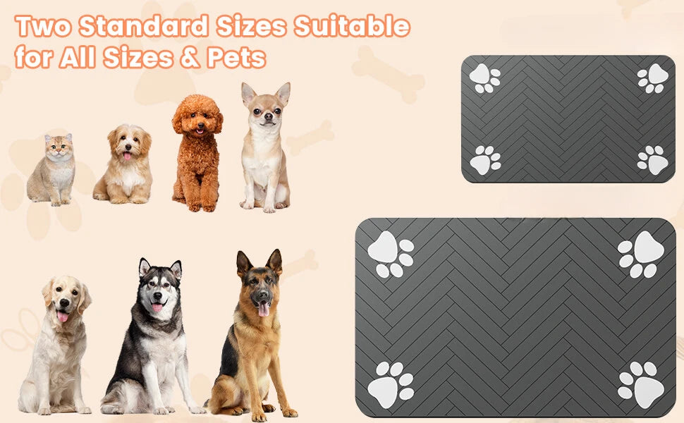 Absorbent Pet Feeding Mat - Non-Slip Quick Dry Dog Placemat