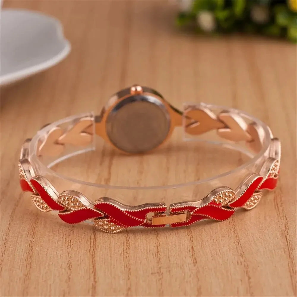 Luxury Women’s Diamond Watch & 5-Pcs Jewelry Bracelet Set